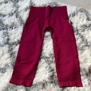 Cranberry colored energy seamless cropped leggings